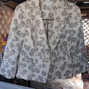 Covington Cream Blazer with Taupe Floral Print